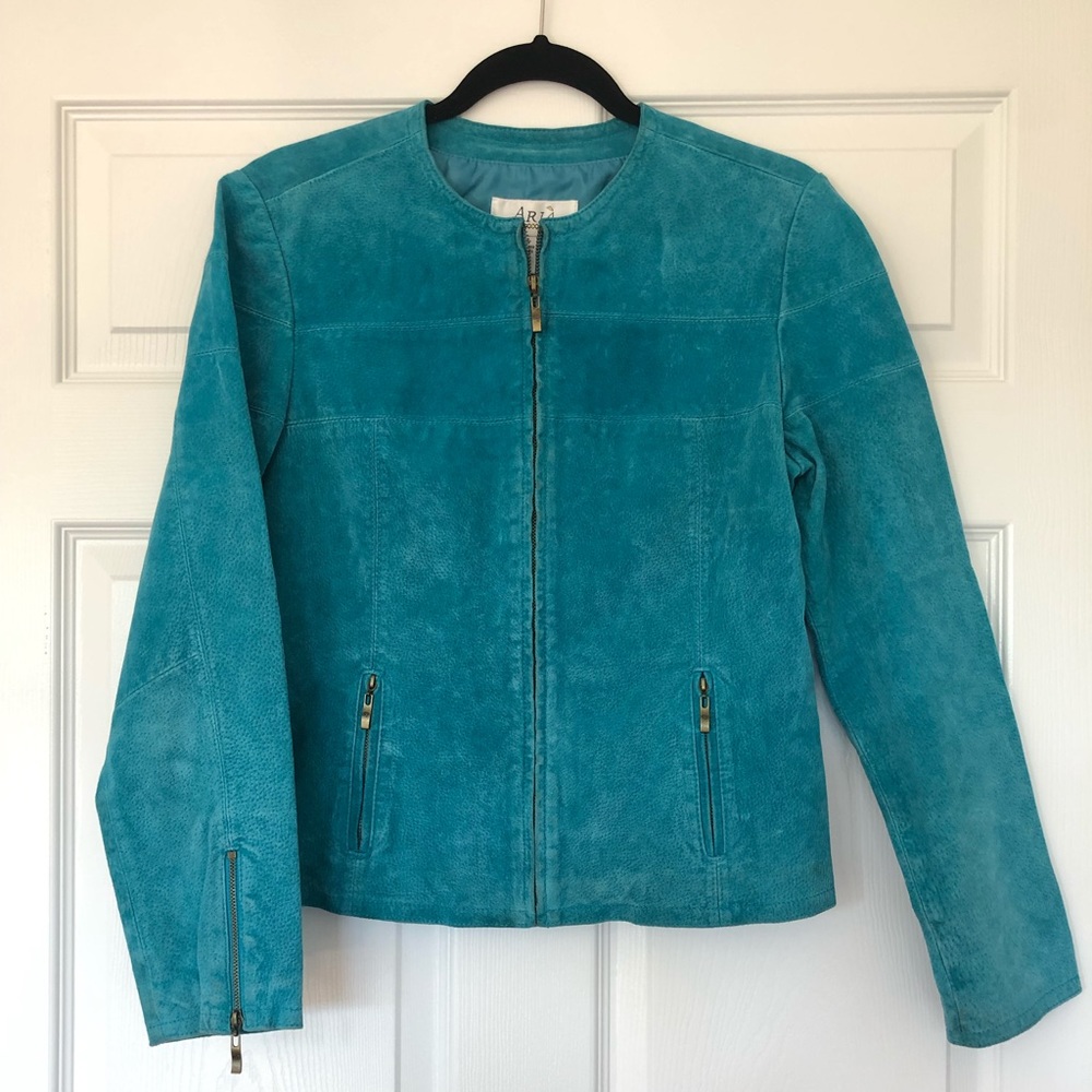 Turquoise Leather Jacket
